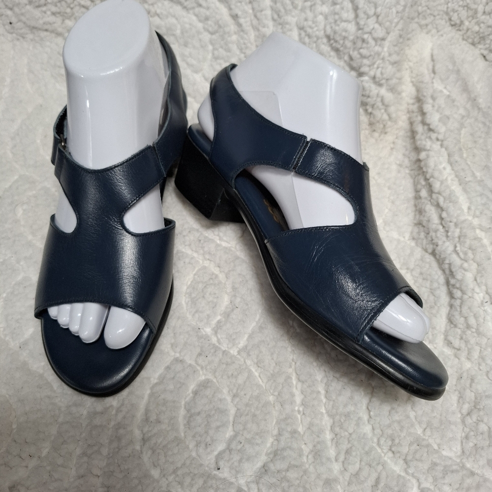 SAS Women's Tripad Comfort Sandals Leather Navy Blue Adjustable Size 7 - Picture 2 of 9